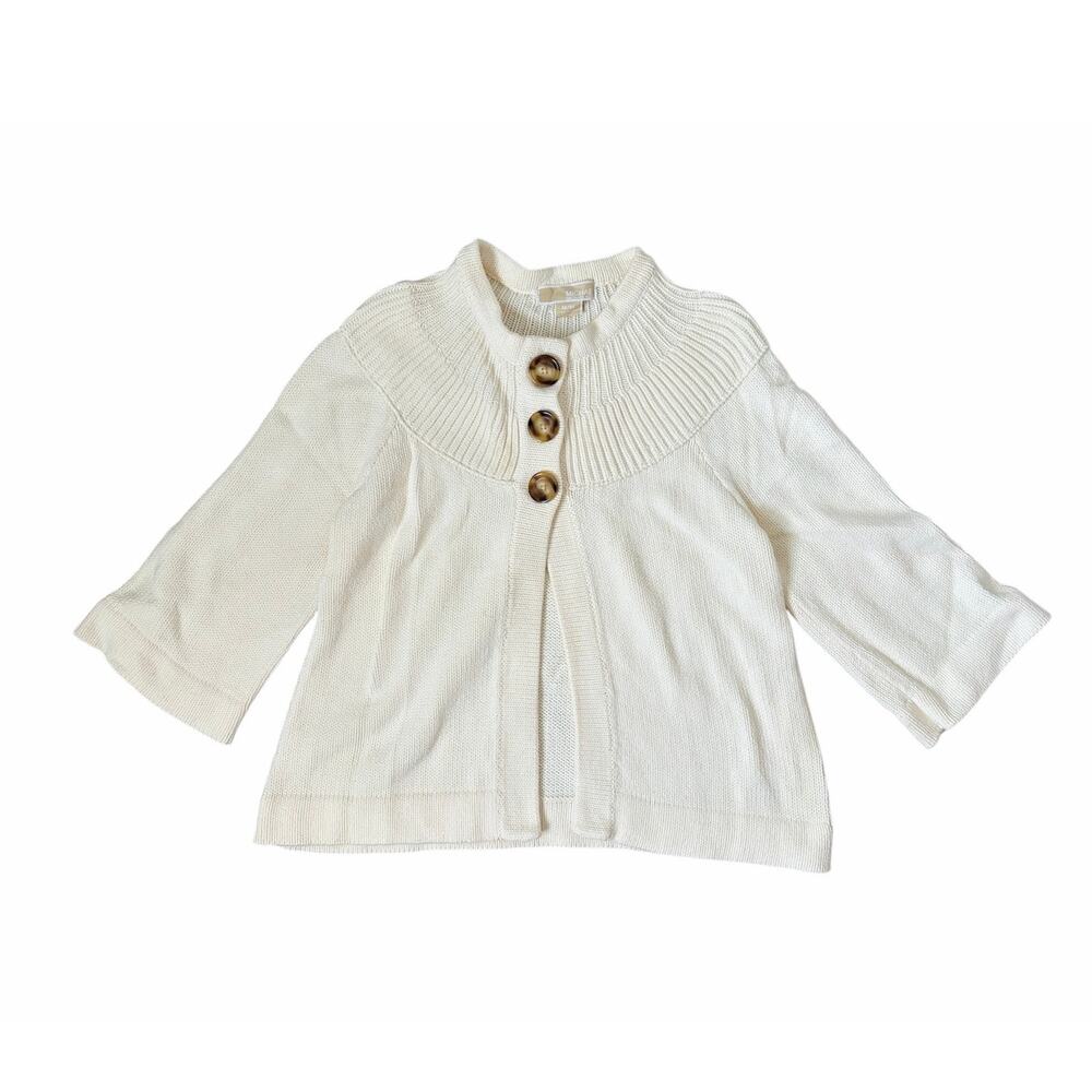 VTG 90s Y2K Michael Kors Chunky Knit Button Up Swing Sweater Sz M Cottagecore